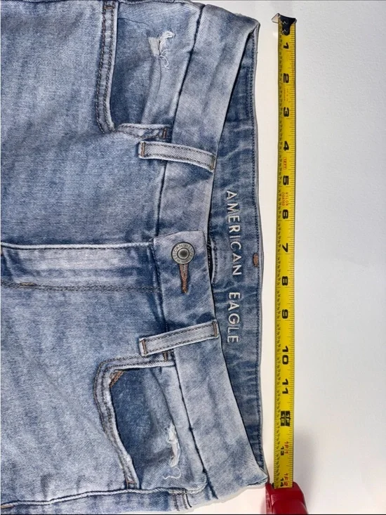 High Rise Jeggings American Eagle Outfitters Light Blue Ripped Jeans Size 4 (26) - Picture 5 of 8